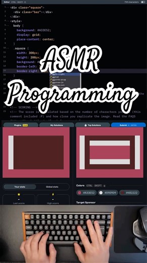 ASMR CSS Battle 13th December #coding #asmr #cssbattle #keychronk2 #webdev #keyboard #html #creative