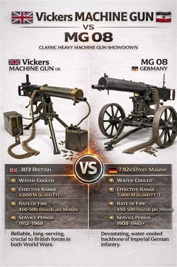 Vickers vs MG 08: The Weapons That Changed War Forever #ww1 #history #military