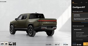 First Look at Rivian's R1T electric pickup truck configurator and options