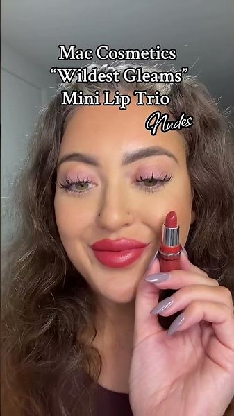 Mac Cosmetics Wildest Gleams Mini Lip Trio 👄 Lip Swatches (Holiday 2025) 🎄