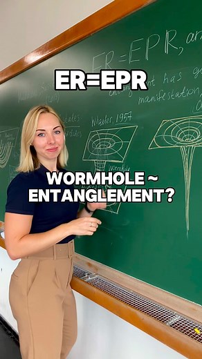 Dr Victoria Porozova | Theoretical physicist on Instagram: "ER=EPR: Quantum Connection to Wormholes ⠀ What if wormholes and quantum entanglement were two sides of the same coin? That’s the bold idea behind ER=EPR, a conjecture by Leonard Susskind and Juan Maldacena that bridges General Relativity and Quantum Mechanics arxiv:1306.0533v2 ⠀ 🔗 ER (Einstein-Rosen bridges): These are wormholes—spacetime tunnels connecting two distant regions. Described by Einstein and Rosen in 1935, they’re non-trave