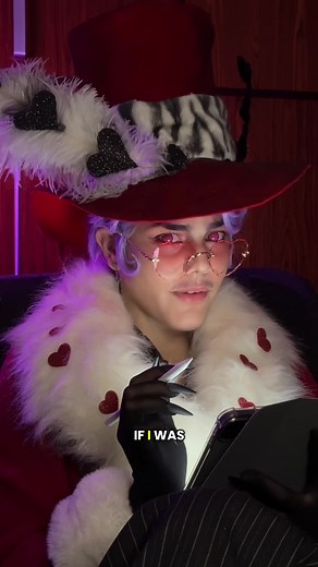 Sorry but can you explain what is that little thing he is wearing on his flat head? 😭😭 no cause, girl I don’t understand- #hazbinhotel #valentinohazbinhotel #vox #hazbinhotelcosplay #cosplay
