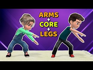 STRONG ARMS   CORE   LEGS: 10 MIN KIDS WORKOUT - Videos For Kids