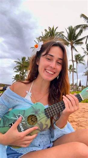 Andra Gogan on Instagram: "I am in Los Angeles now, but I had to play one ukulele song in Hawaii 🌴 Comm with the next song I should cover! 🎶 #Cover #Music #Hawaii #Ukulele"