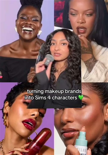 thought of this idea to turn makeup brands into Sims 4 characters!! 👀💚 #makeup #thesims4 #sims4 #simstok #gaming @DanessaMyricksBeauty @Fenty Beauty @NYX Professional Makeup @Milani Cosmetics @The Sims @DJI Official @DJI Osmo