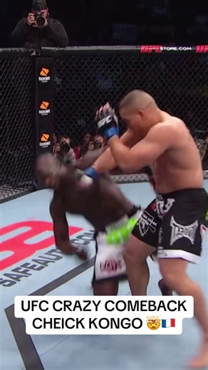 💾 Un des plus grands comebacks de l’histoire de l’UFC : Cheick Kongo 🇫🇷 C’était le 26 juin 2011, lorsque Cheick Kongo affrontait Pat Barry à l’UFC.Après avoir encaissé plusieurs coups très violents, même les commentateurs dont Joe Rogan pensaient le voir partir au KO… Mais pour mettre Cheick Kongo à terre, il en fallait bien plus que ça. Dos à la cage, le combattant français a trouvé les ressources pour inverser totalement le combat. Sur un incroyable uppercut venu de nulle part, il renverse 