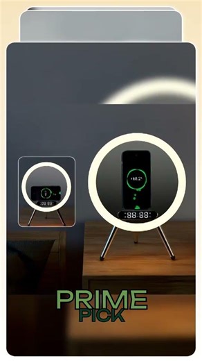 LED Mirror Alarm Clock with Wireless Charger - Multi-Function Digital Display with Temperature, U...