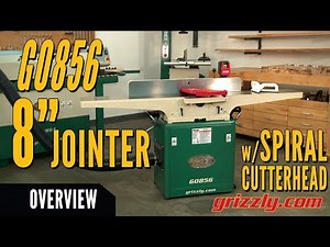 Grizzly 8" x 72" Jointer with Spiral Cutterhead and Mobile Base G0856