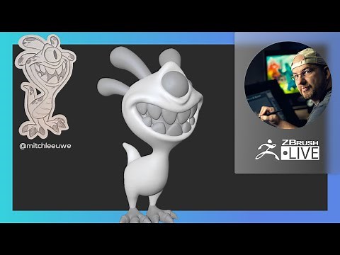 Cartoon Alien Monster 2D Concept to 3D - Shane Olson & Mitch Leeuwe - ZBrush 2022