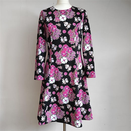 Vintage 1970s Mini Dress Floral, Pink and Black, Groovy Flower Power Style - Etsy