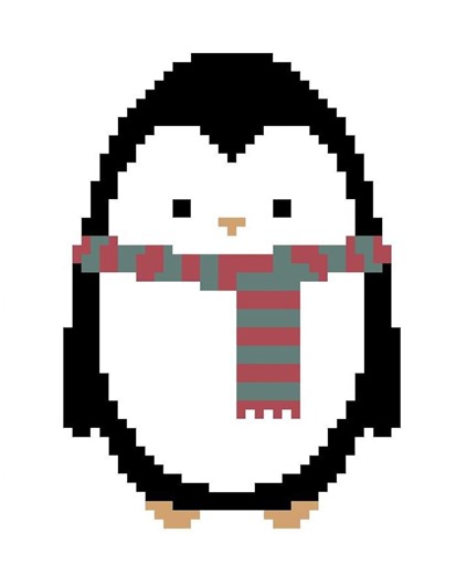 Penguin Knitting Pattern: Intarsia Chart (excel Template) - Etsy