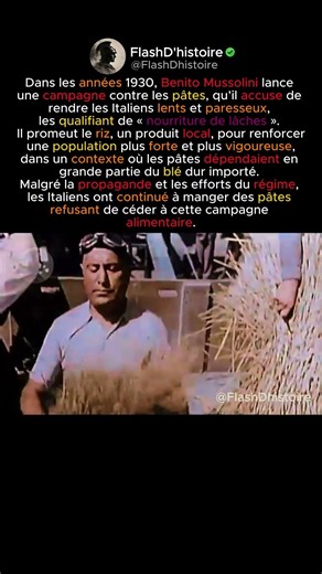 Mussolini a voulu interdire les pâtes !