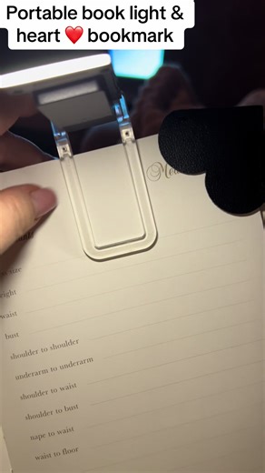 Portable book light USB charging. Comes with heart shaped book mark 📕 #book #read #reading #light #travel