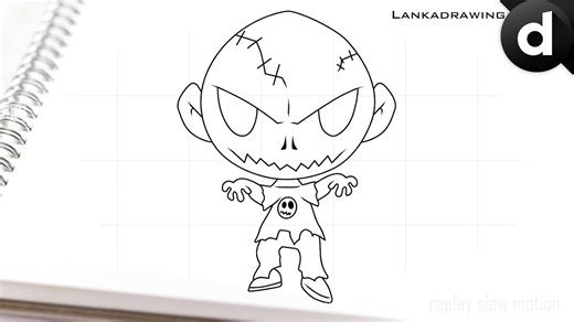 how to draw simple zombie cartoon character