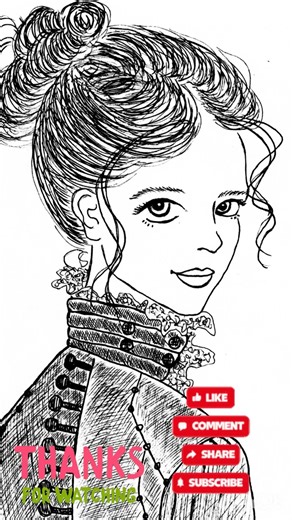 Speed drawing | Pen & ink fashion portrait illustration