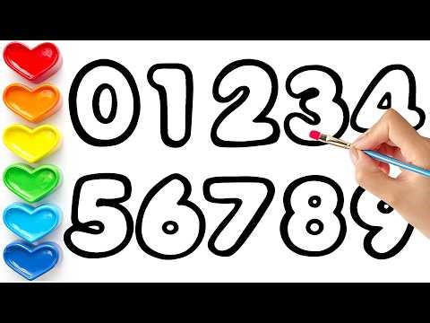 ( Numbers ) Learn Numbers with Brush Coloring Pages