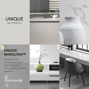 COMPAC Quartz | Unique Collection is the result of the union of nature and technique to create decorative surfaces with unsurpassed beauty and technical properties. Be inspired by Unique Calacatta™, Unique Marquina™, Unique Venatino™, Unique Argento™ and Unique Arabescato™ to create spaces of creativity without limits that will surpass all expectations. | COMPAC The Surfaces Company | Facebook