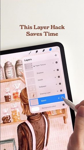 This Layer Hack Saves Time in Procreate 👀 #procreate #drawing #art