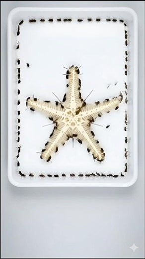 Dermestid Beetles Cleaning a Starfish