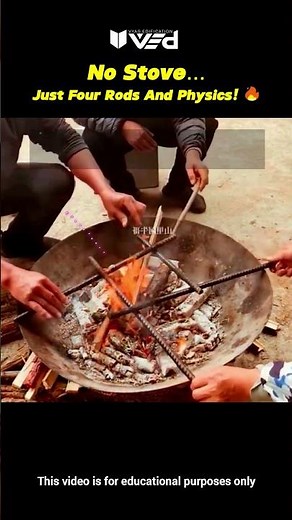 No Stove… Just Four Rods and Pure Physics! 🔥#shorts #viral