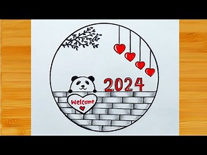New year Drawing 2024 | new year drawing |Happy New year drawing easy | easy drawing