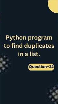 how to find duplicates in a list#python#coding