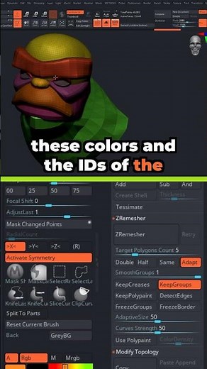 ZBrush Remeshing: Preserve PolyGroups & Smooth Groups