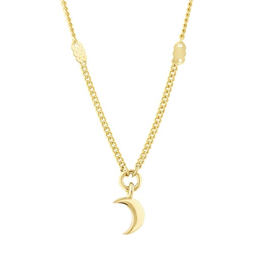 Crescent Moon Pendant Necklace in 14K Solid Gold - Etsy