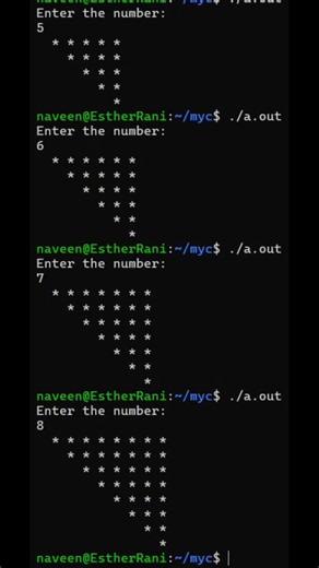 C Program to Print Reverse Right Triangle Star Pattern | Easy Pattern Coding Tutorial #Shorts