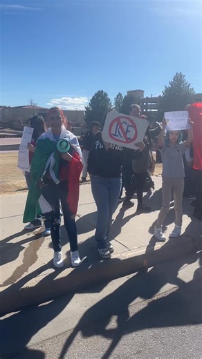 STUDENT ICE PROTEST ON RIVERWALK - East High students marched to Barkman library then to the Riverwalk. | Pueblo Independent News
