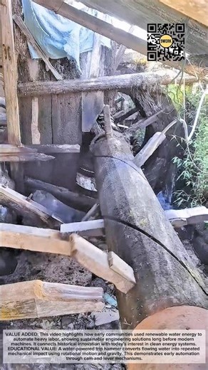 Traditional Water-Powered Trip Hammer | Ancient Renewable Engineering #9work