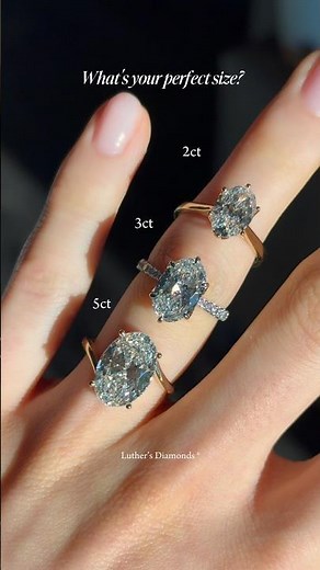 What's the Perfect Diamond Size for Your Finger? 💍✨ (2ct vs 3ct vs 5ct)