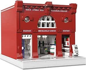 General Jim's London Underground Brickadilly Circus Two Floor 1836 PieceCity Modular Building Block Brick Street View Model Toy Set - for Teens and Adults