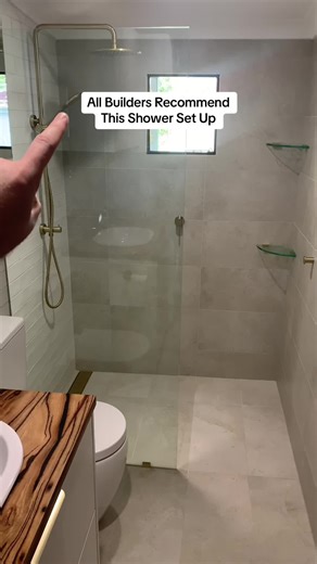 If you are looking for the perfect shower set up in your bathroom why not try the open shower in your bathroom. Amazing for small bathrooms and massive bathrooms the open shower set up is cheap, easy to clean and great for kids with no moving parts or swinging doors If you are designing your bathrooms always remember you want at least 700mm oppening for a space like this 😀 #bathrooms #interiordesign #modern #remodel #renovation