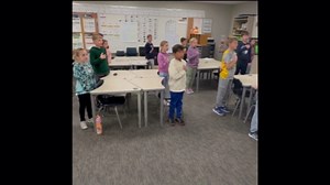 Daily pledge of allegiance: Mrs. Stafslien's 3rd grade class