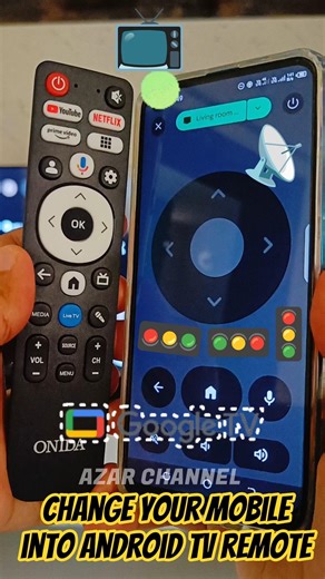 change your mobile into Android TV remote 📺📡🚥 #azarchannel #tv #remote