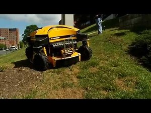 Remote controlled lawn mower "Spider" cuts grassy slopes at SU