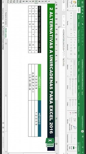 Unir rangos sin UNIRCADENAS (solo con funciones) en #excel 2016