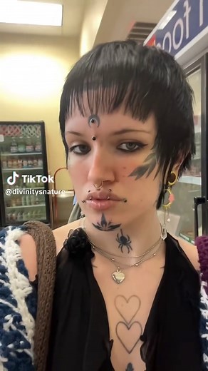 The cashier said I was beautiful 🙂‍↔️ #pixie #gothic #wlw #tats #mods