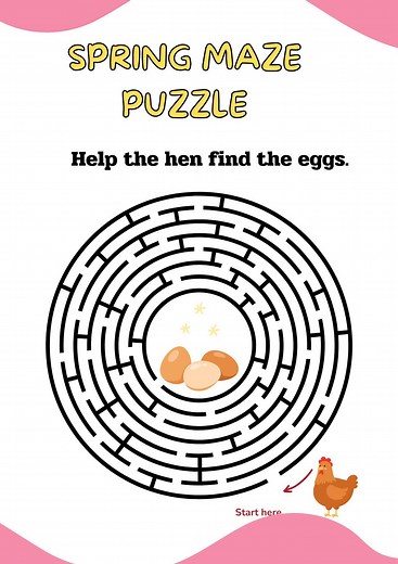 17 Printable Spring Maze PUZZLE Worksheets for Kindergarten Homeschooling Activity Montessori Maze - Etsy