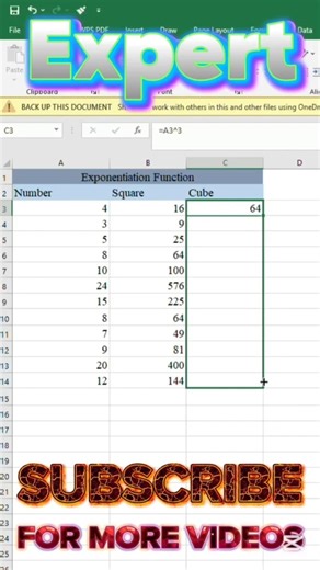 Find Square & Cube in Excel Instantly | Power Formula Shortcut | Digital Office Skill