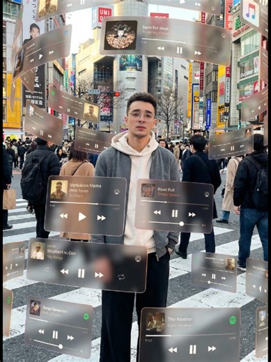 Immersive AR Experience with Spotify and Apple Music Interfaces