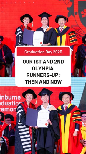 What happens when the Runner-up and Second Runner-up of The Road to Olympia 2020 appear together in one frame? 👏 #SwinburneVietnam #SwinburneHCMC #Graduation2025 #olympia | Swinburne Vietnam - HCMC