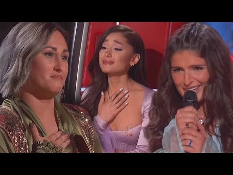 The Voice: Ariana Grande CHOKES UP Over Two Singers