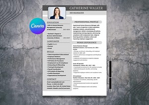 Modern Resume Template Canva | Professional CV Design (instant Download) - Etsy UK