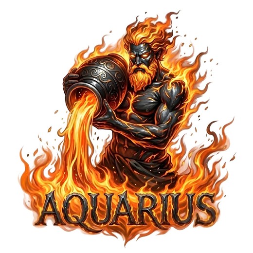 Aquarius Zodiac Sign Transparent PNG Digital Download Fire Astrology Clipart Water Bearer Symbol Graphic Sublimation Design Zodiac Art - Etsy
