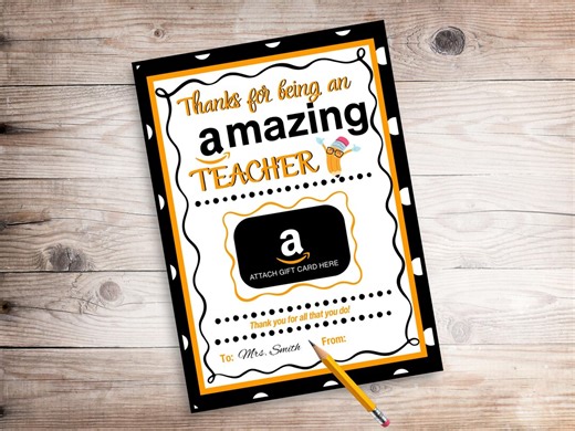 Teacher Appreciation Gift Card Holder, Amazon Printable (digital Download) - Etsy