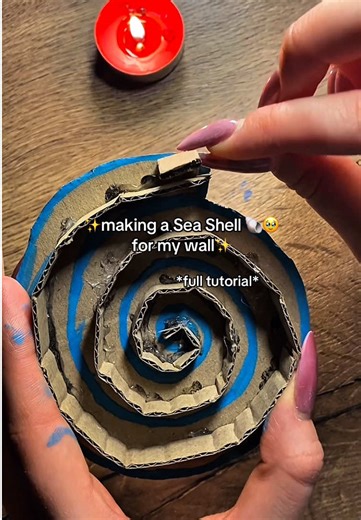 FULL TUTORIAL!!!🐚😍🪸 Making a Baby SEA SHELL for my wall 🥹🐚 Cardboard Shark Tutorial 🐬 Handmade Room Decor Idea 🐋 Easy Paper Craft 🐟 Ocean Room 🩵 Cardboard Crafts 🫧 #diy #cardboard #papercraft #tutorial #seashell