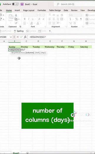 Create Weekly Calendar in Excel Using SEQUENCE Function | Tutorial