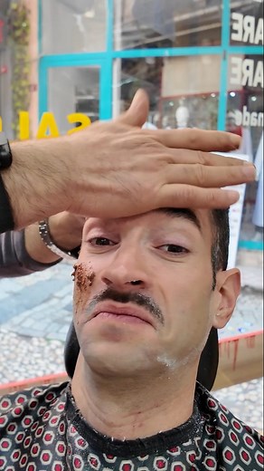 Martin on Instagram: "Turkish barber uses "his own" product (very SUS) 😱 #asmr #shave #massage #relaxing"